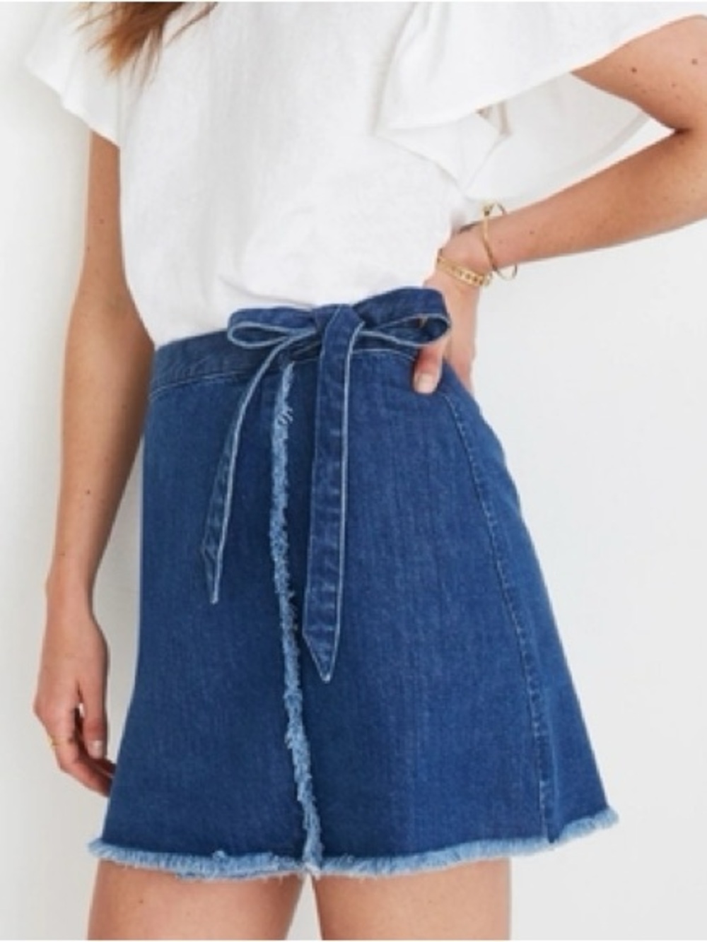 madewell wrap jean skirt size 14